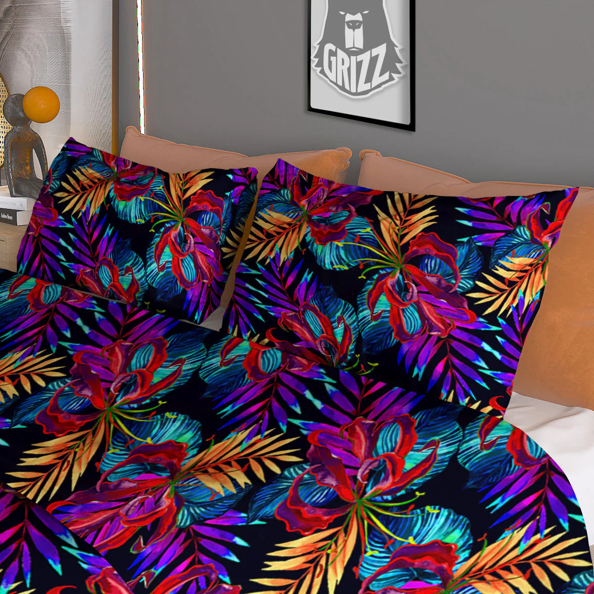 Flowers Hawaii Exotic Print Pattern Duvet Cover Bedding Set - Image 3