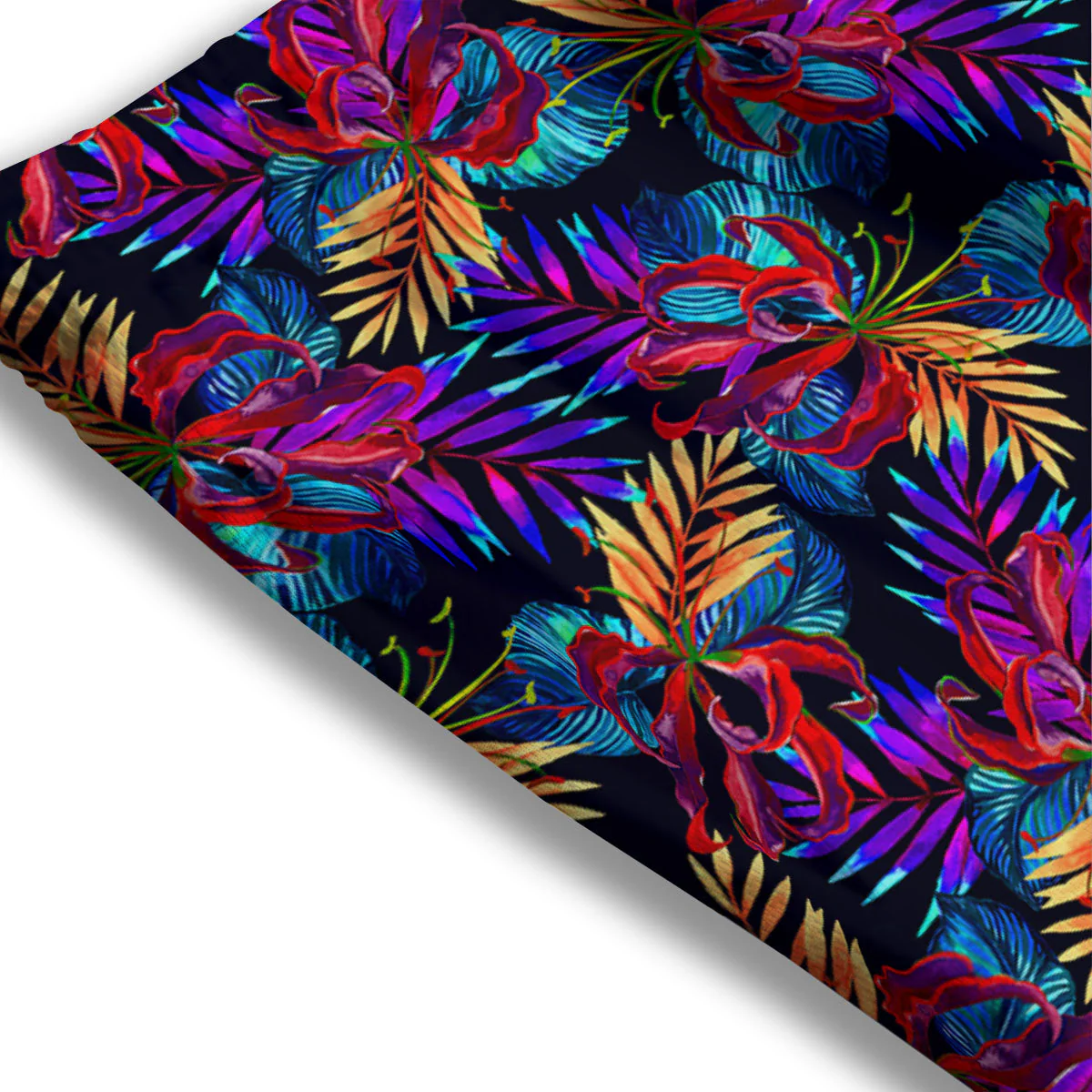 Flowers Hawaii Exotic Print Pattern Mesh Shorts - Image 3