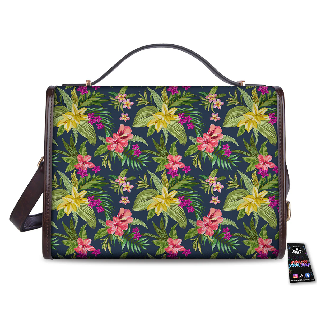 Flowers Hawaii Floral Print Pattern Women's Satchel Bag - Image 2