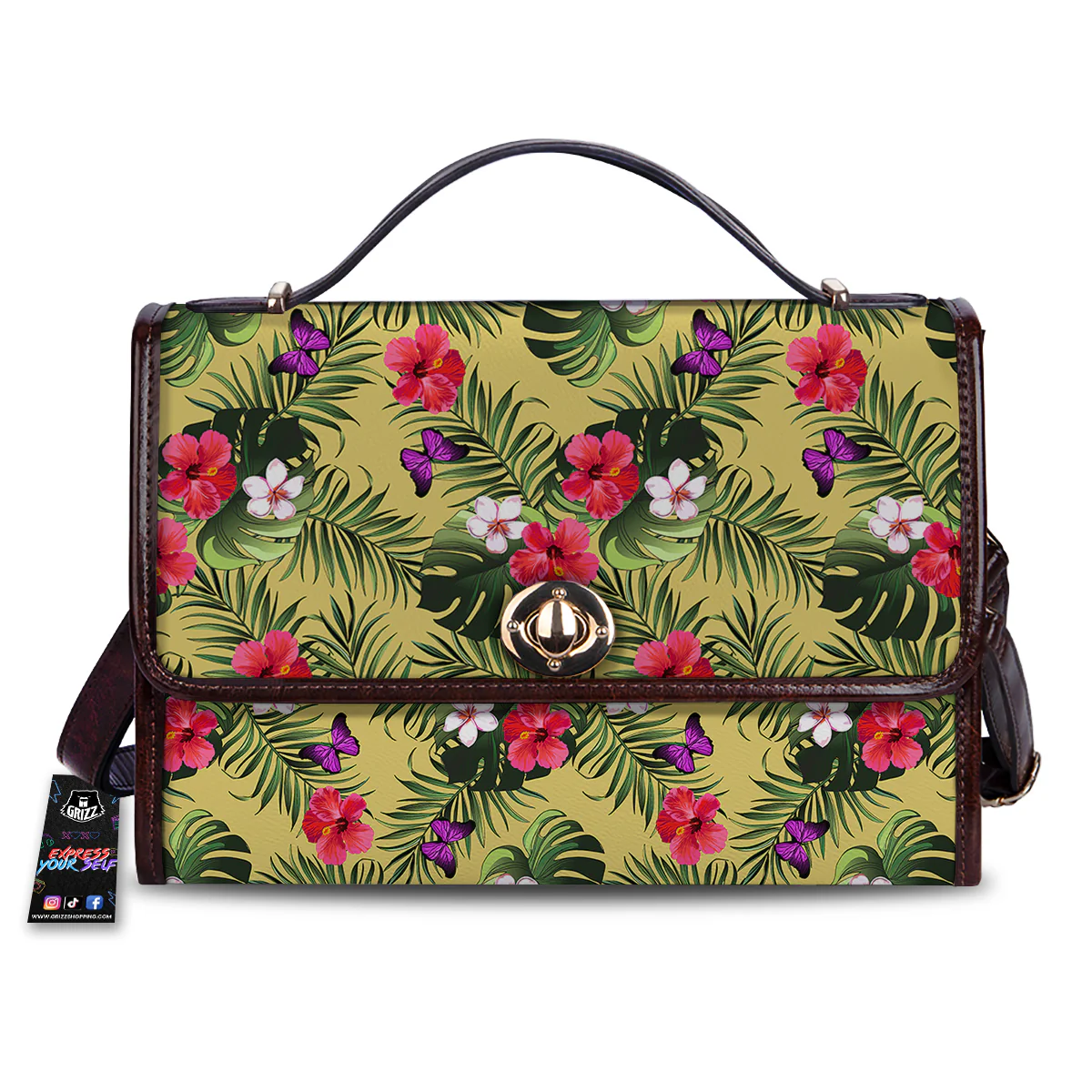 Flowers Hawaii Tropical Print Pattern Women's Satchel Bag