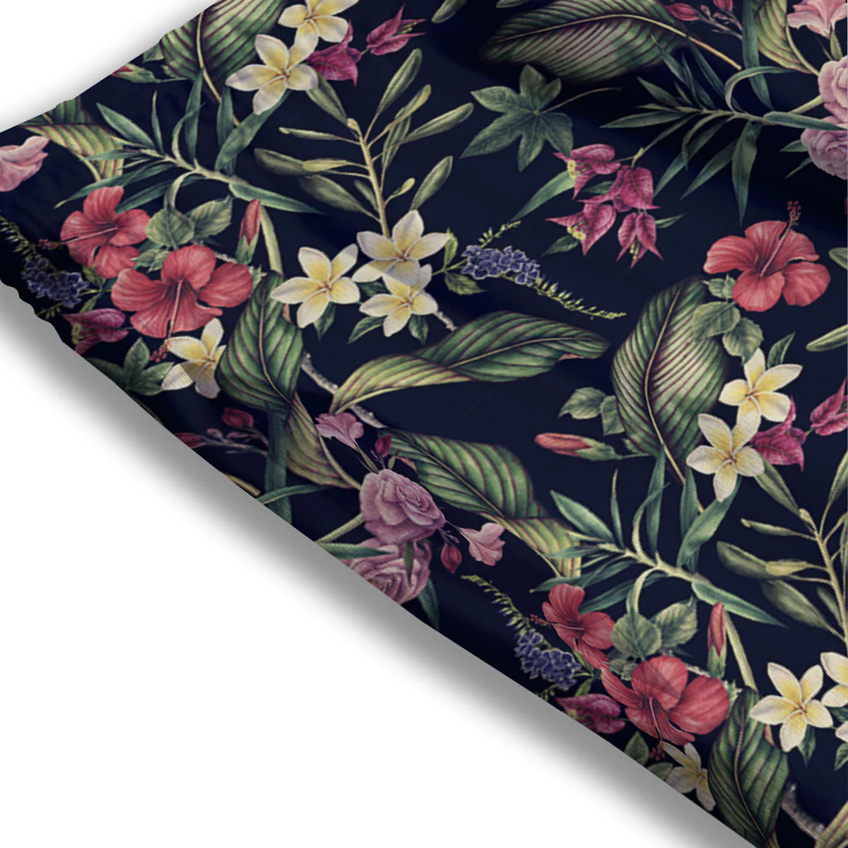 Flowers Hawaiian Tropical Print Pattern Mesh Shorts - Image 3