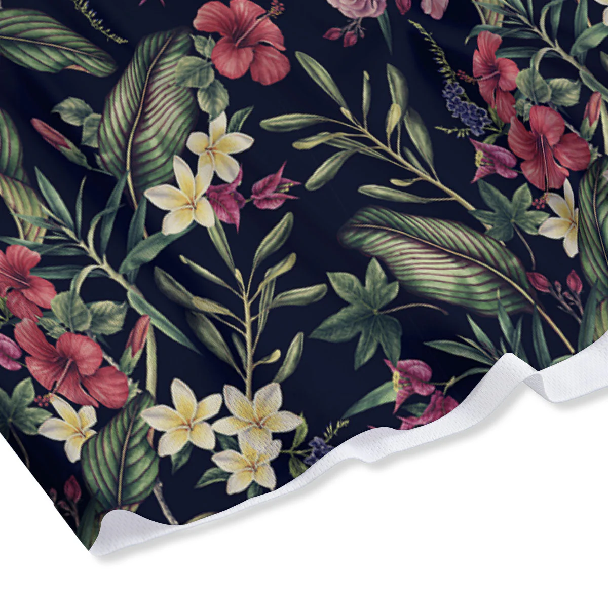 Flowers Hawaiian Tropical Print Pattern Mesh Shorts - Image 4