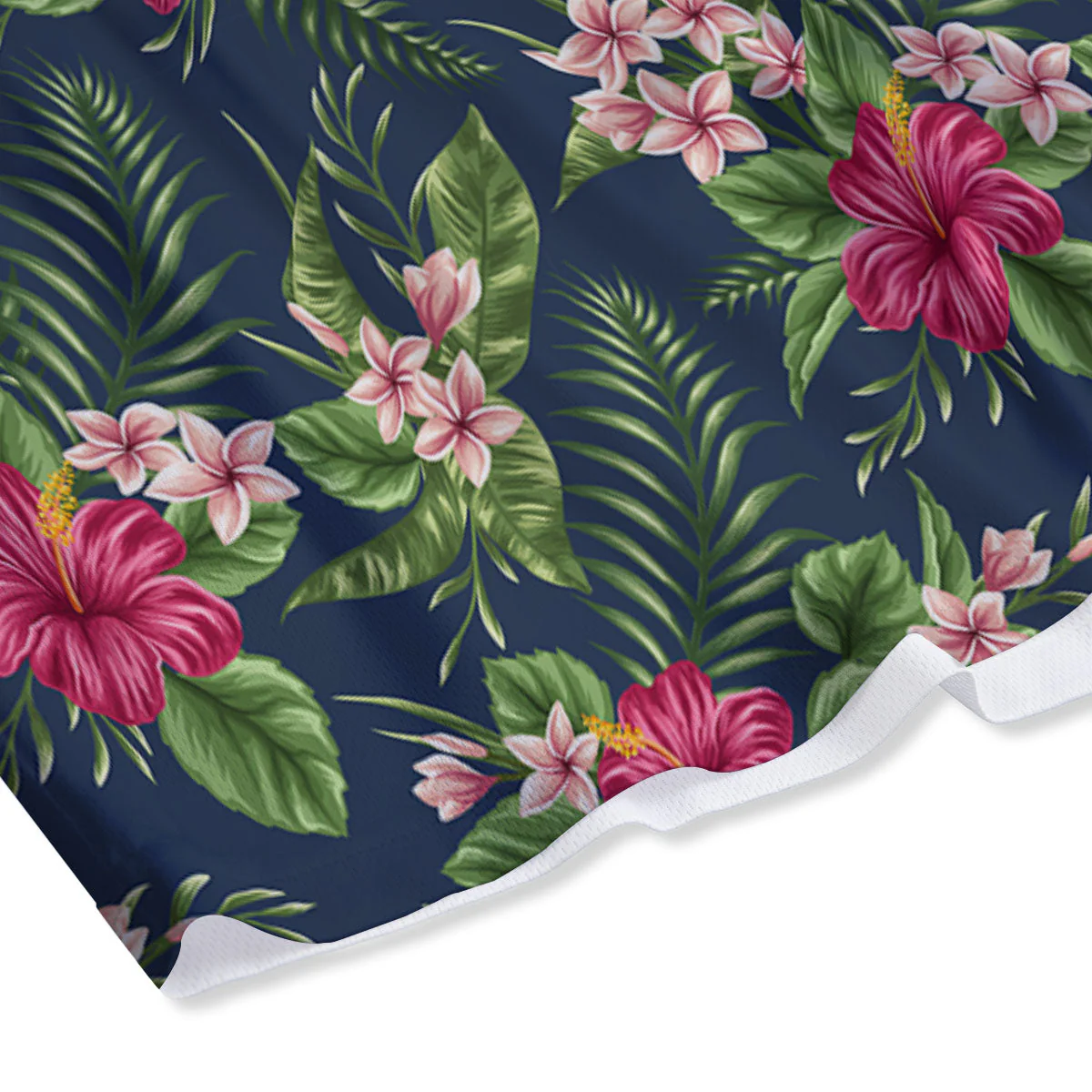 Flowers Hibiscus Plumeria Print Pattern Mesh Shorts - Image 4