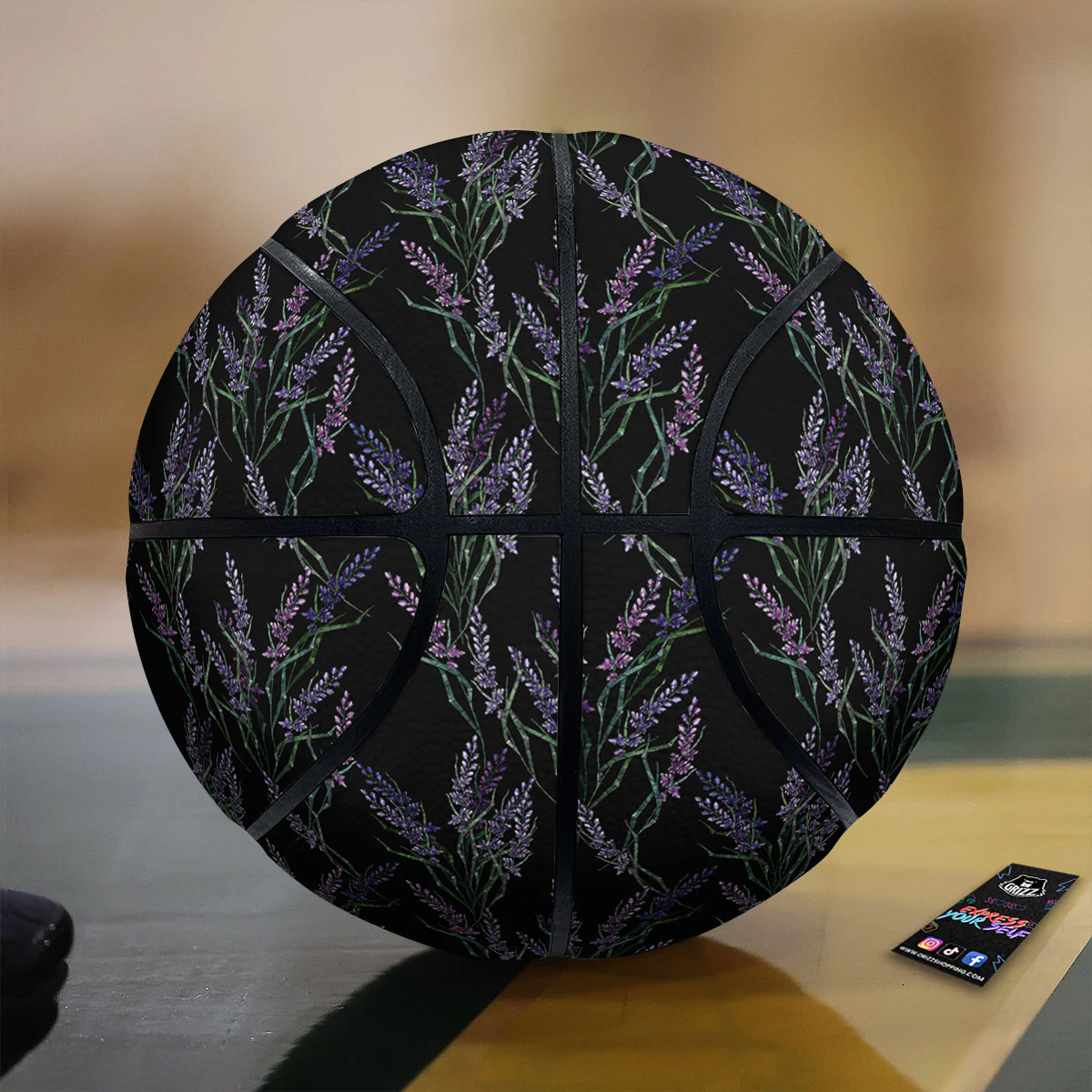 Flowers Lavender Print Pattern Basketball