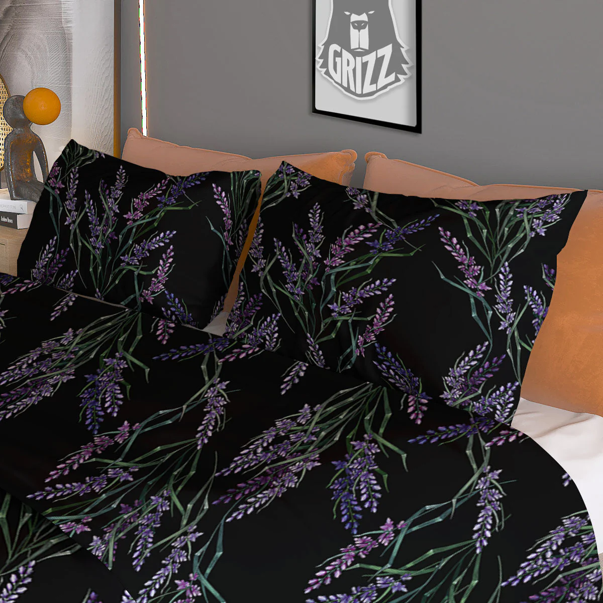 Flowers Lavender Print Pattern Duvet Cover Bedding Set - Image 3