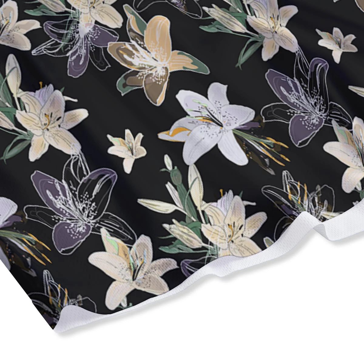 Flowers Spring Lily Print Pattern Mesh Shorts - Image 4