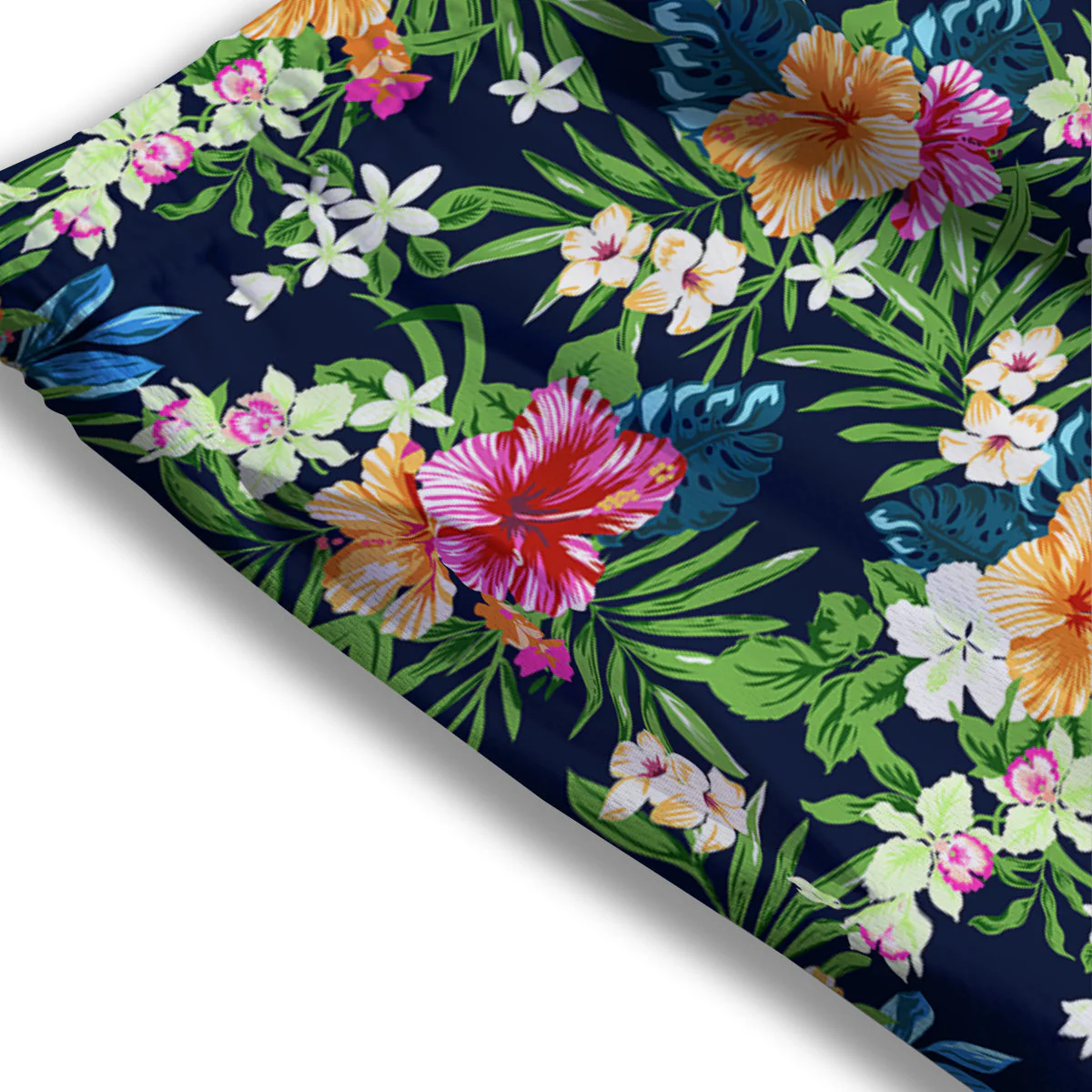 Flowers Tropical Print Pattern Mesh Shorts - Image 3