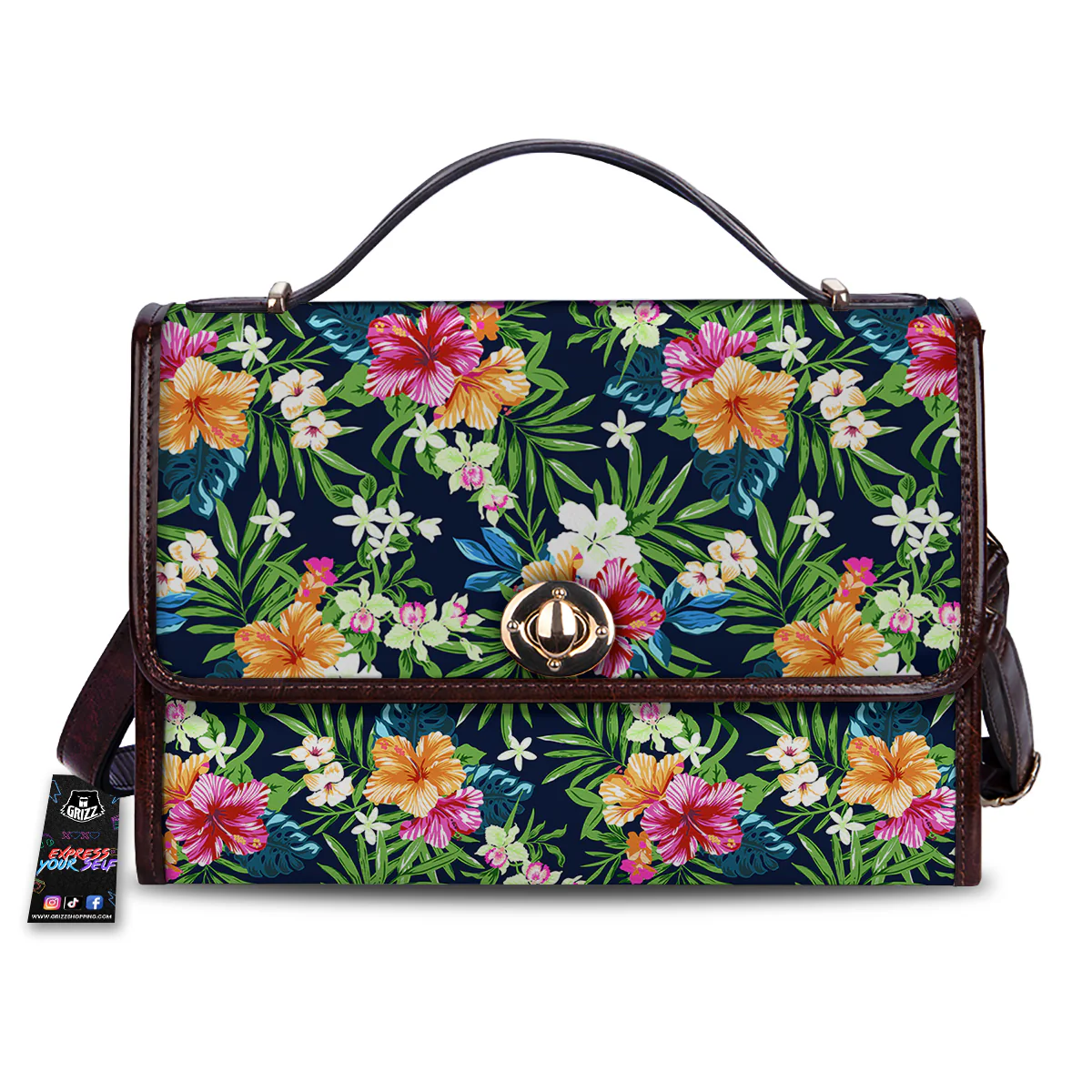 Flowers Tropical Print Pattern Women's Satchel Bag
