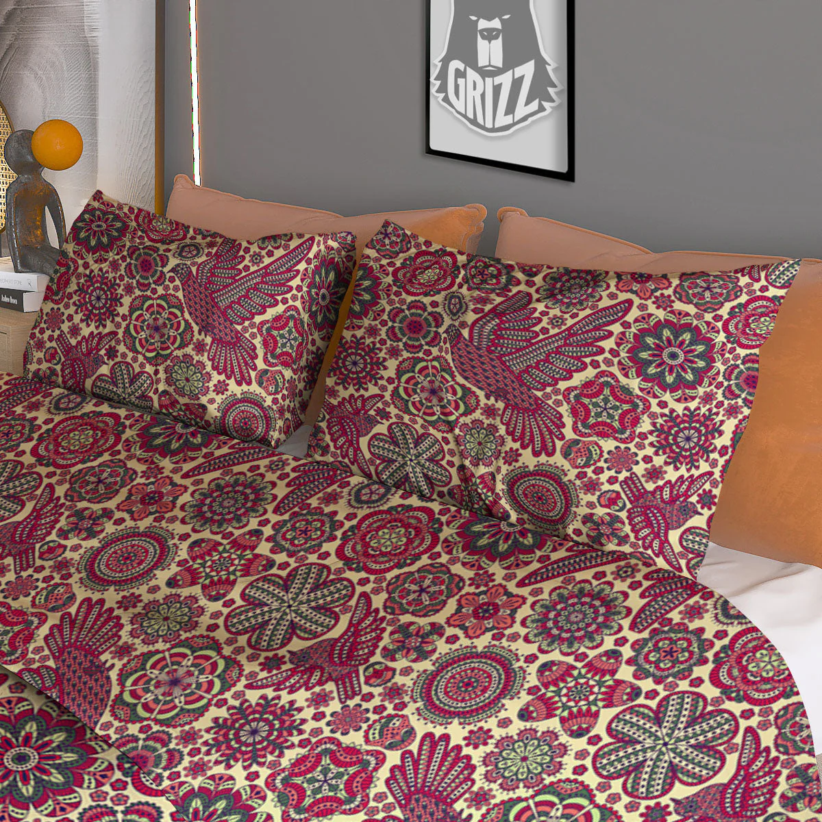 Flying Bird Mandala Print Pattern Duvet Cover Bedding Set - Image 3