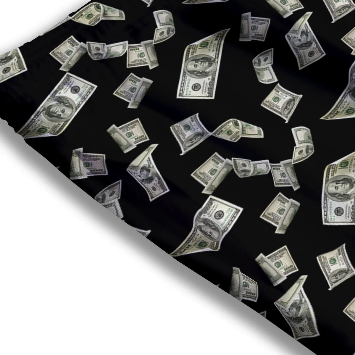 Flying US Dollar Money Print Mesh Shorts - Image 3