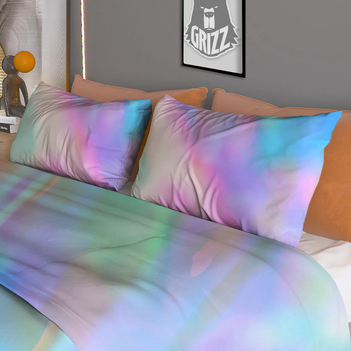 Foil Holographic Print Duvet Cover Bedding Set - Image 3