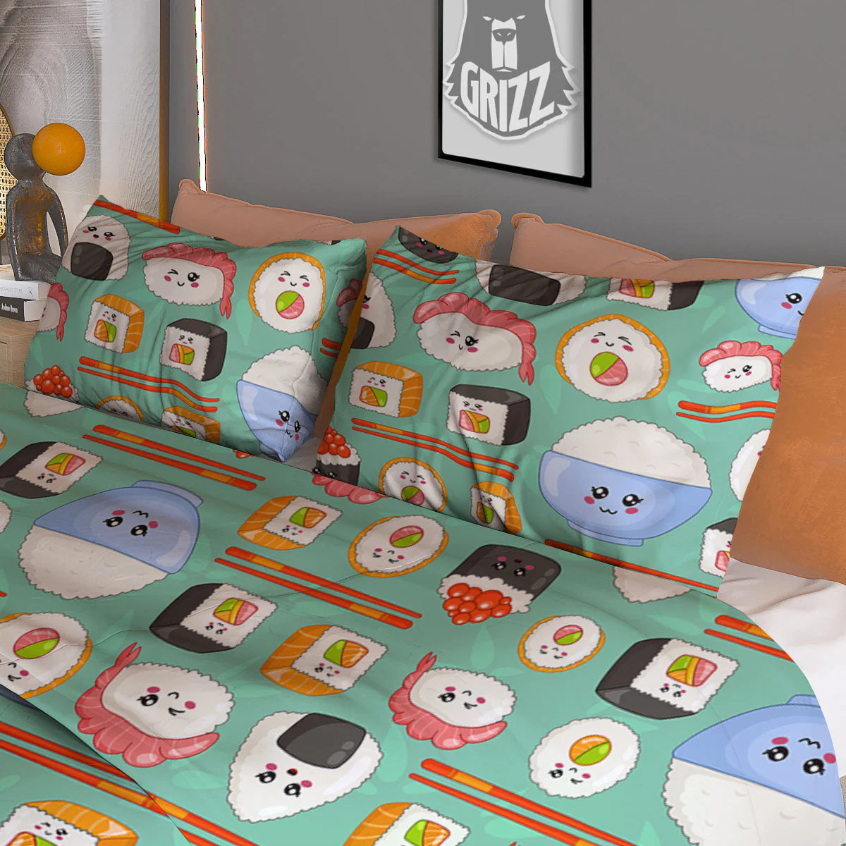 Food Japanese Print Pattern Duvet Cover Bedding Set - Image 3