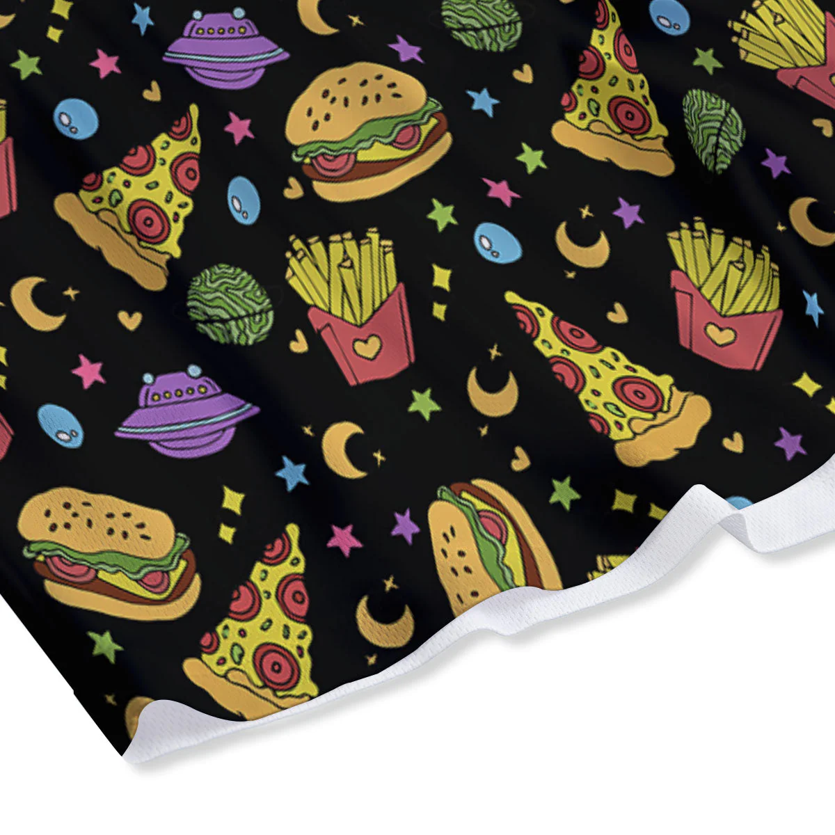Food Planets Print Pattern Mesh Shorts - Image 4