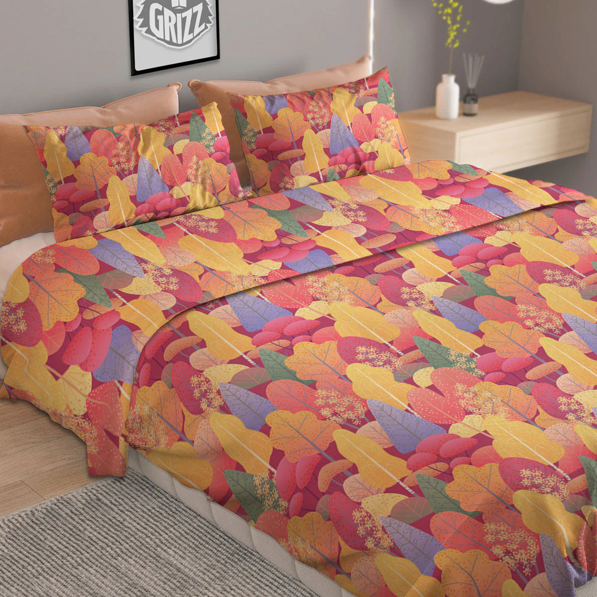 Forest Autumn Print Duvet Cover Bedding Set - Image 2