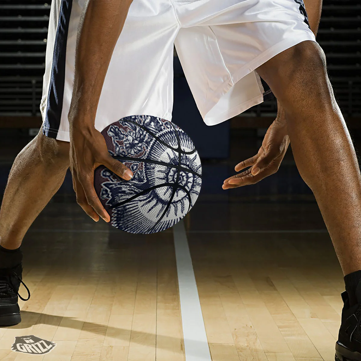 Fossil Ammonite Shell Print Basketball - Image 3