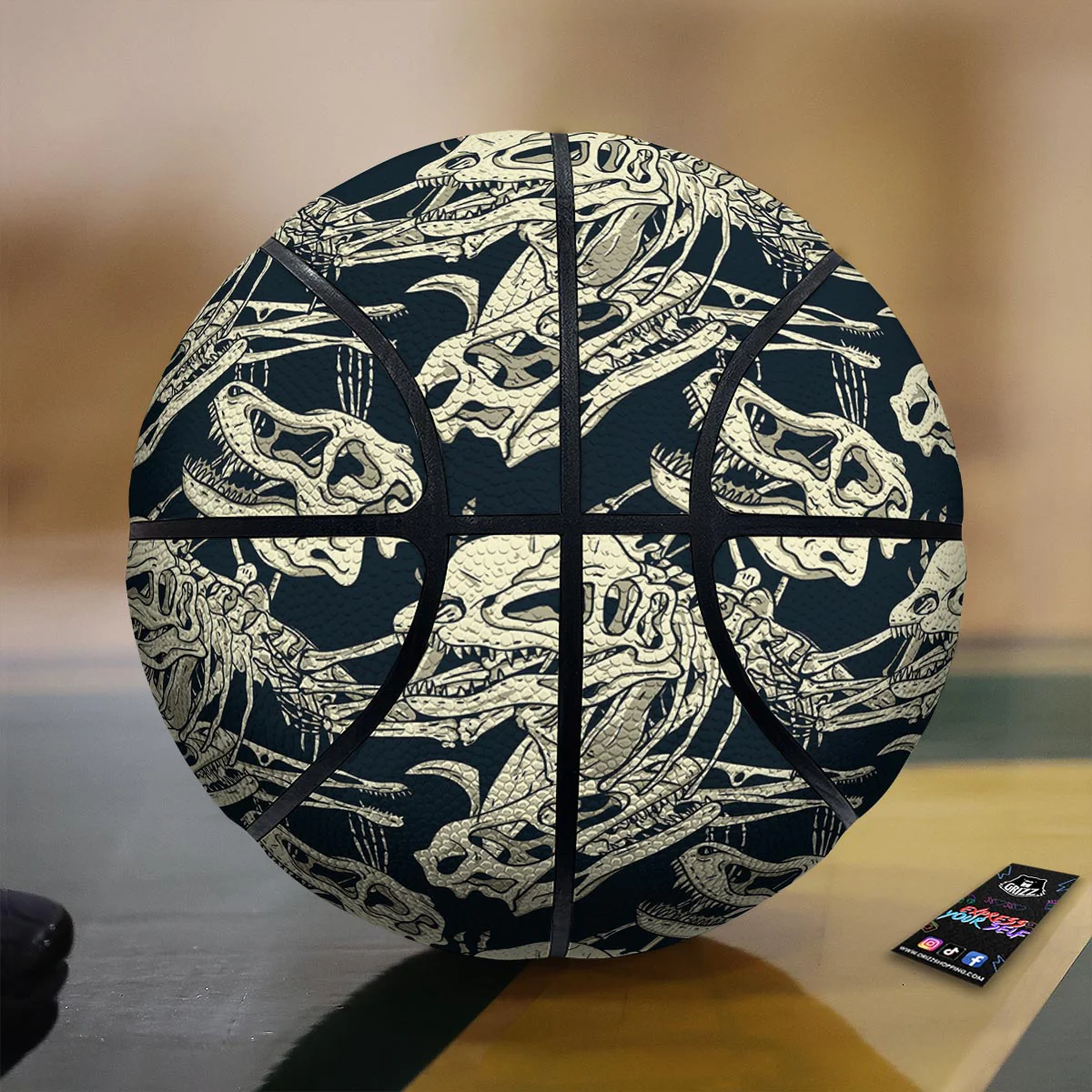 Fossil Dino And T Rex Print Pattern Basketball