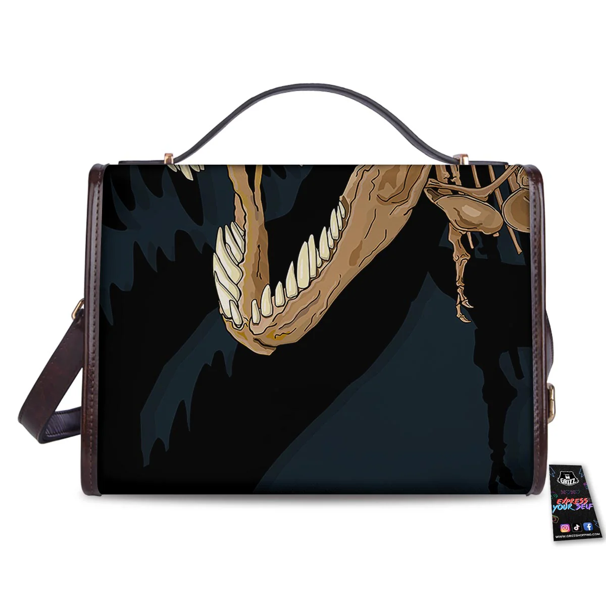 Fossil T-Rex Print Women's Satchel Bag - Image 2