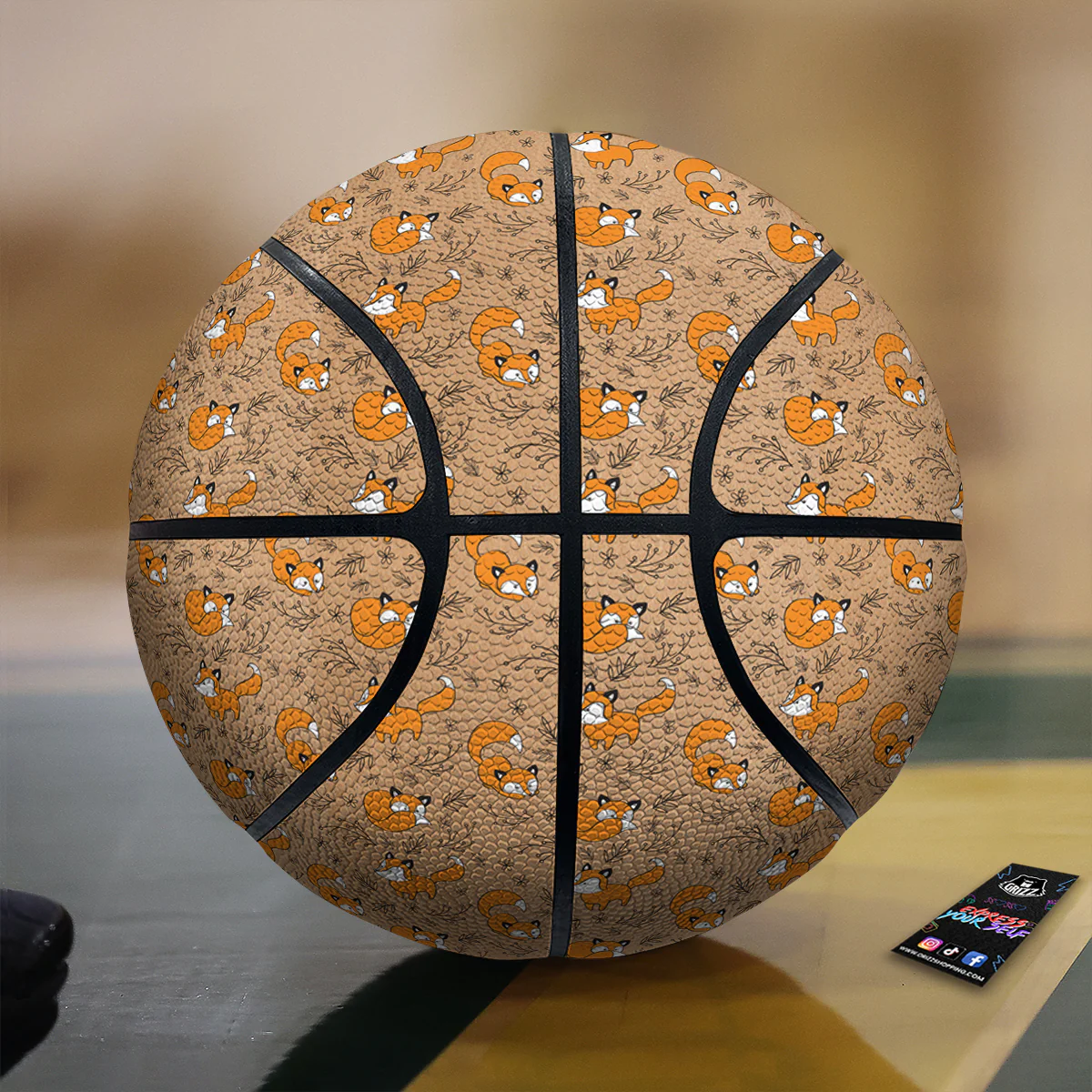Fox Cartoon Print Pattern Basketball