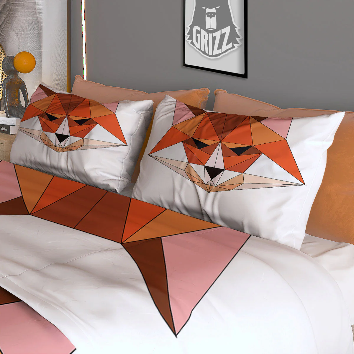 Fox Geometric Print Duvet Cover Bedding Set - Image 3