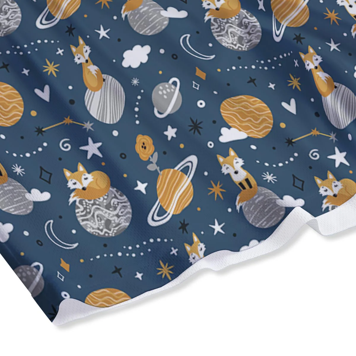 Fox Space Print Pattern Mesh Shorts - Image 4