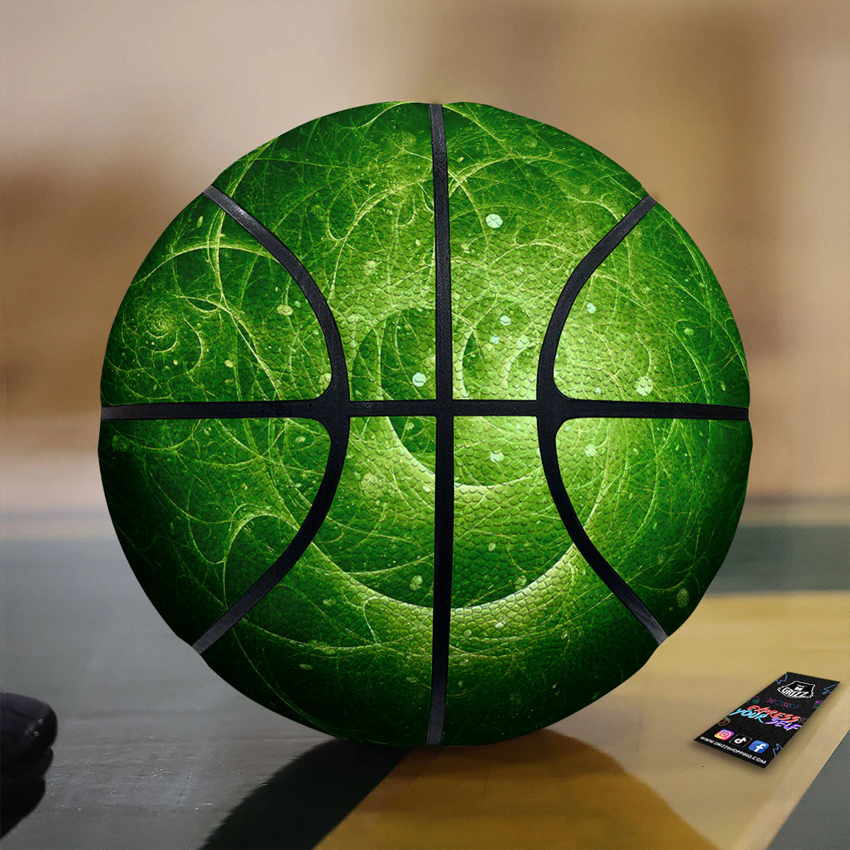 Fractal Green Print Basketball