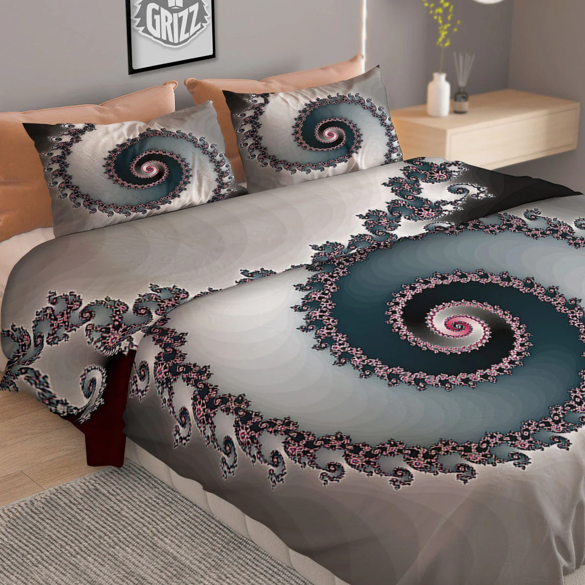 Fractal Infinite Print Duvet Cover Bedding Set - Image 2