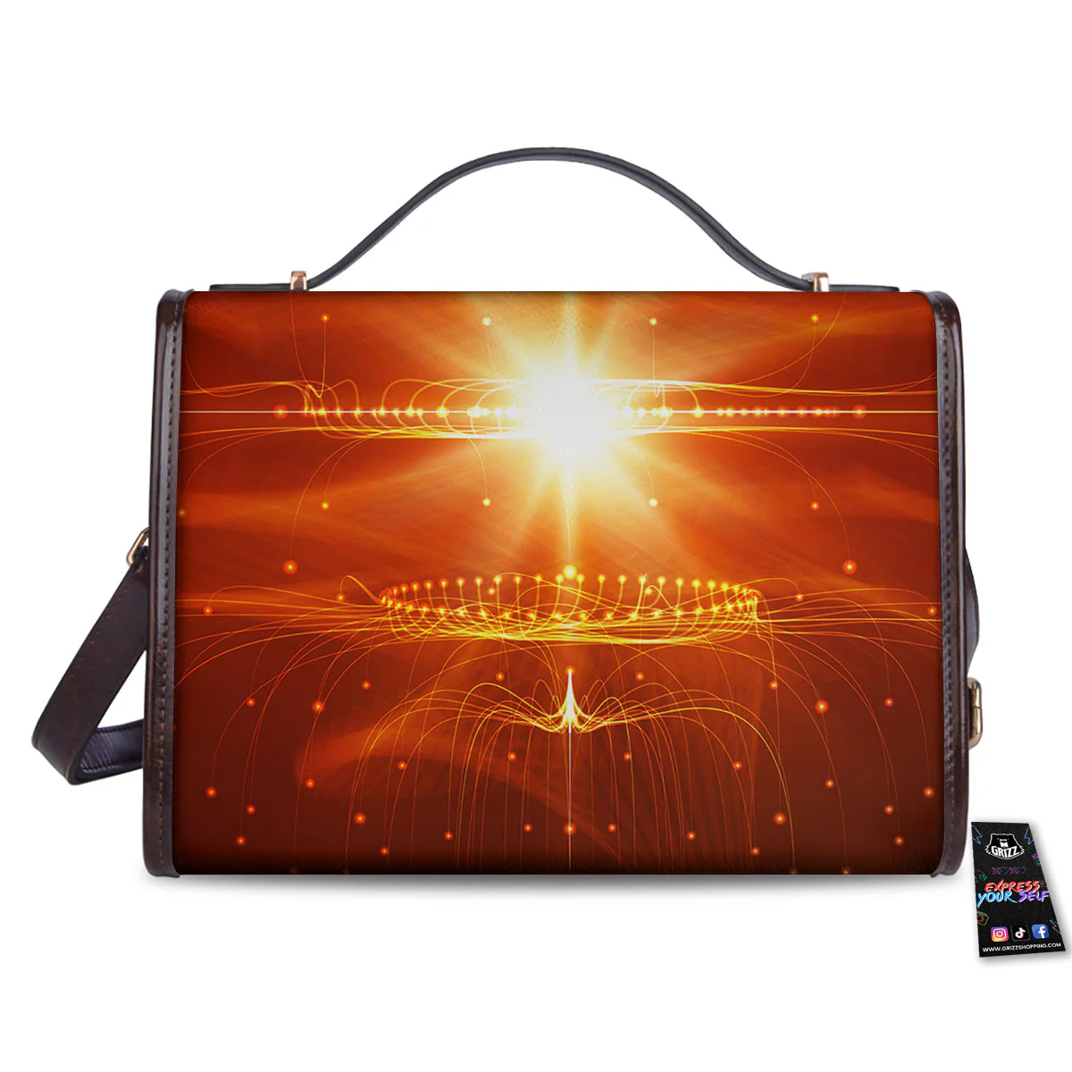 Fractal Light Print Women's Satchel Bag - Image 2