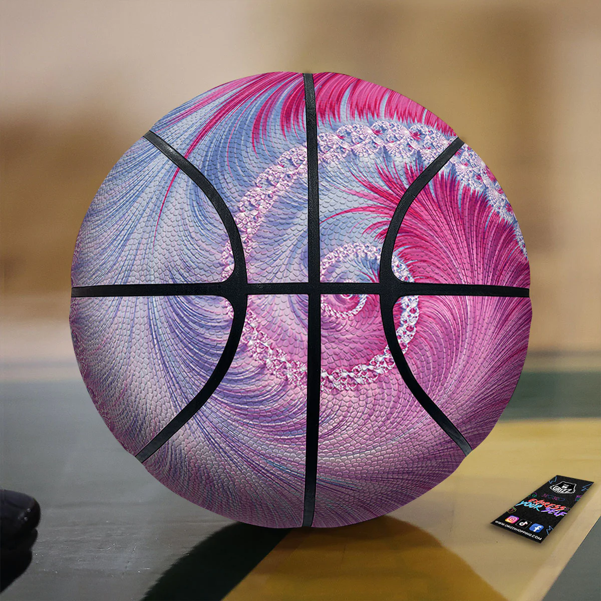 Fractal Spiral Print Basketball