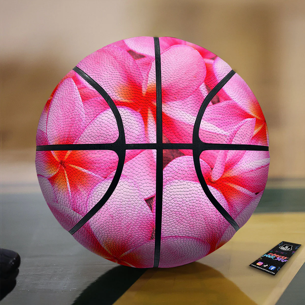 Frangipani Flower Pink Print Basketball