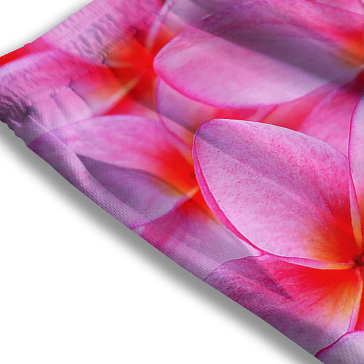 Frangipani Flower Pink Print Mesh Shorts - Image 3