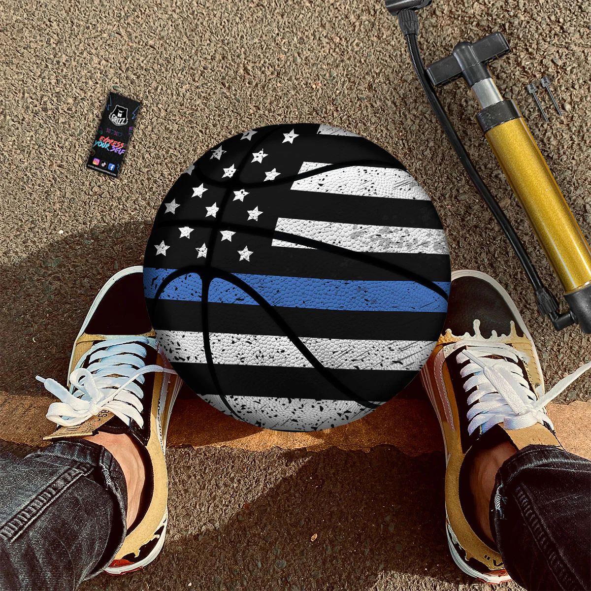 Freedom Life American Flag Print Basketball - Image 2