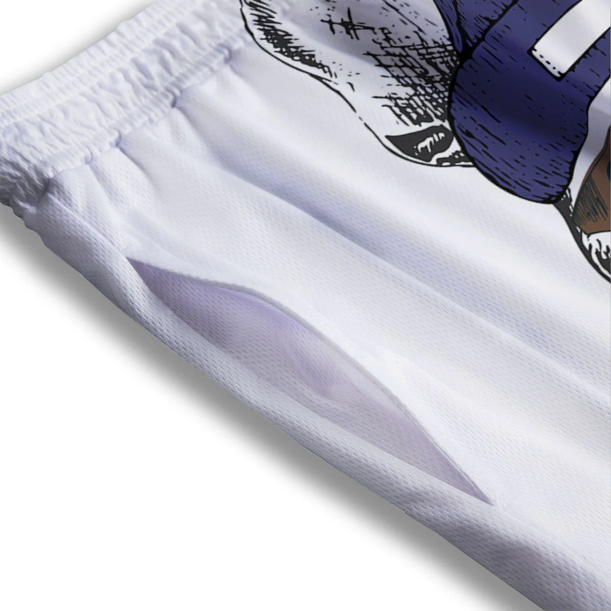 French Bulldog Wearing Glasses Print Mesh Shorts - Image 3