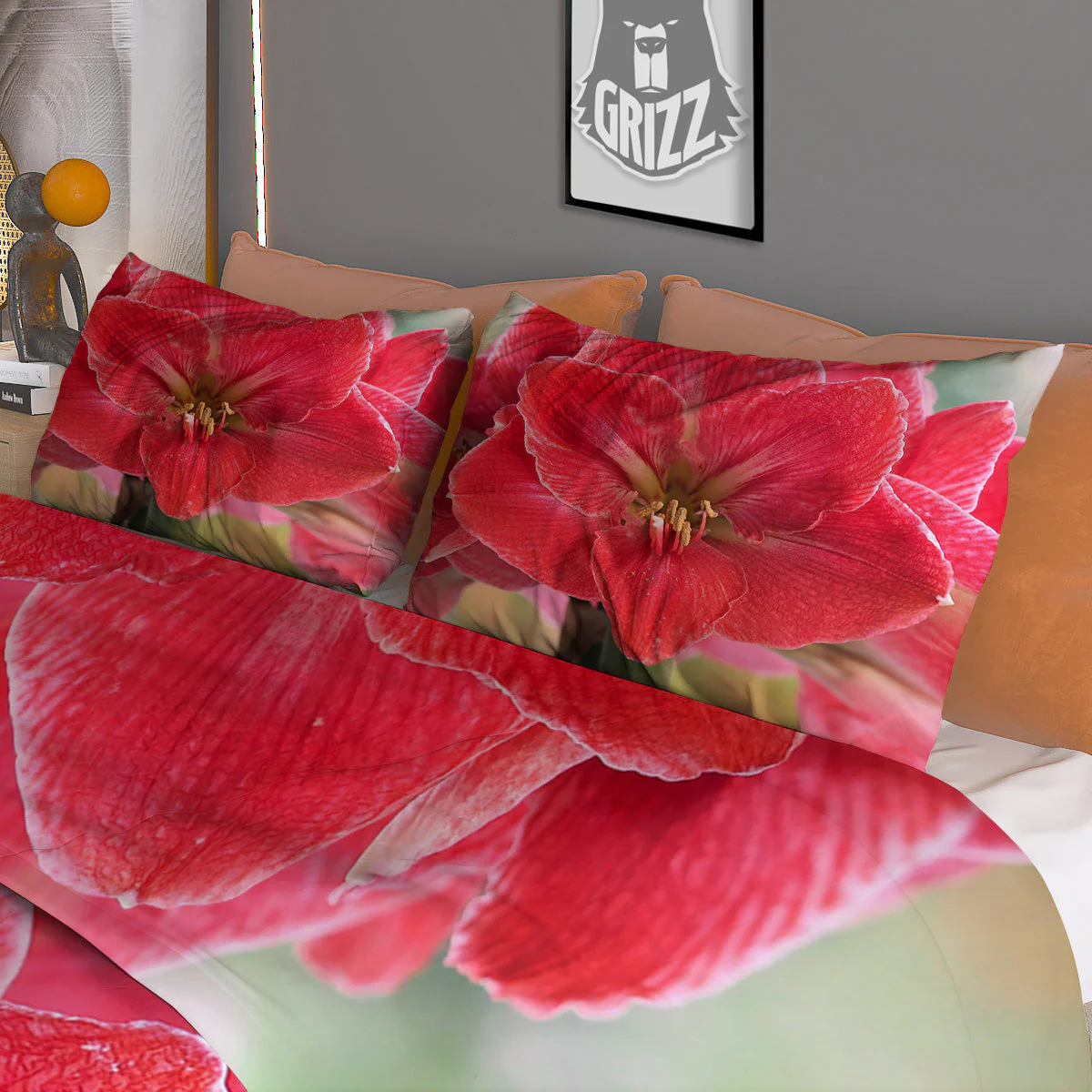 Fresh Amaryllis Print Duvet Cover Bedding Set - Image 3