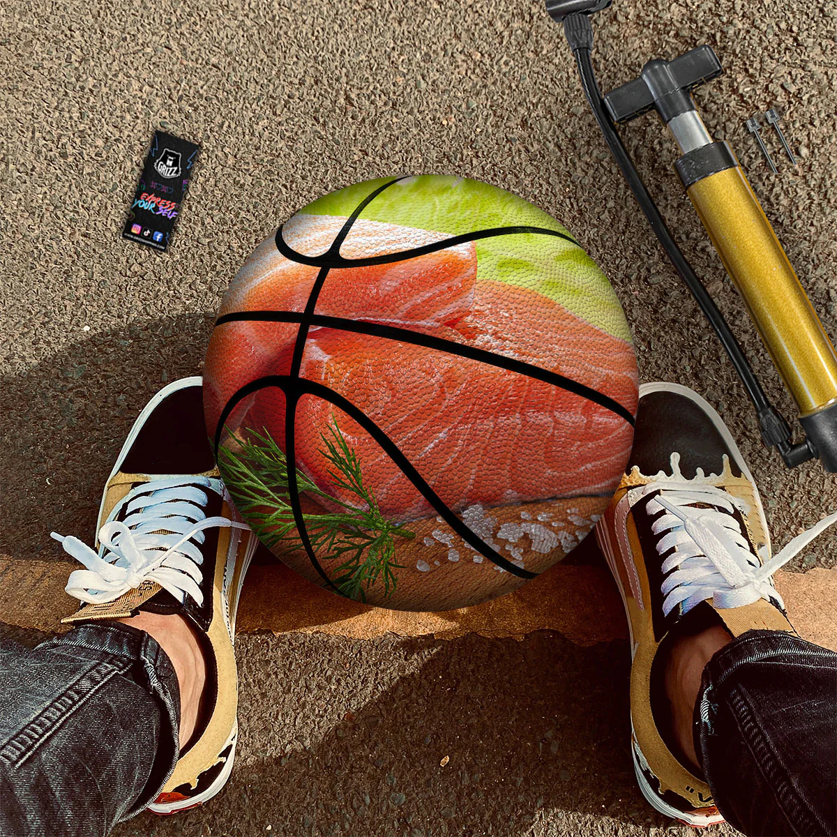 Fresh Salmon Print Basketball - Image 2