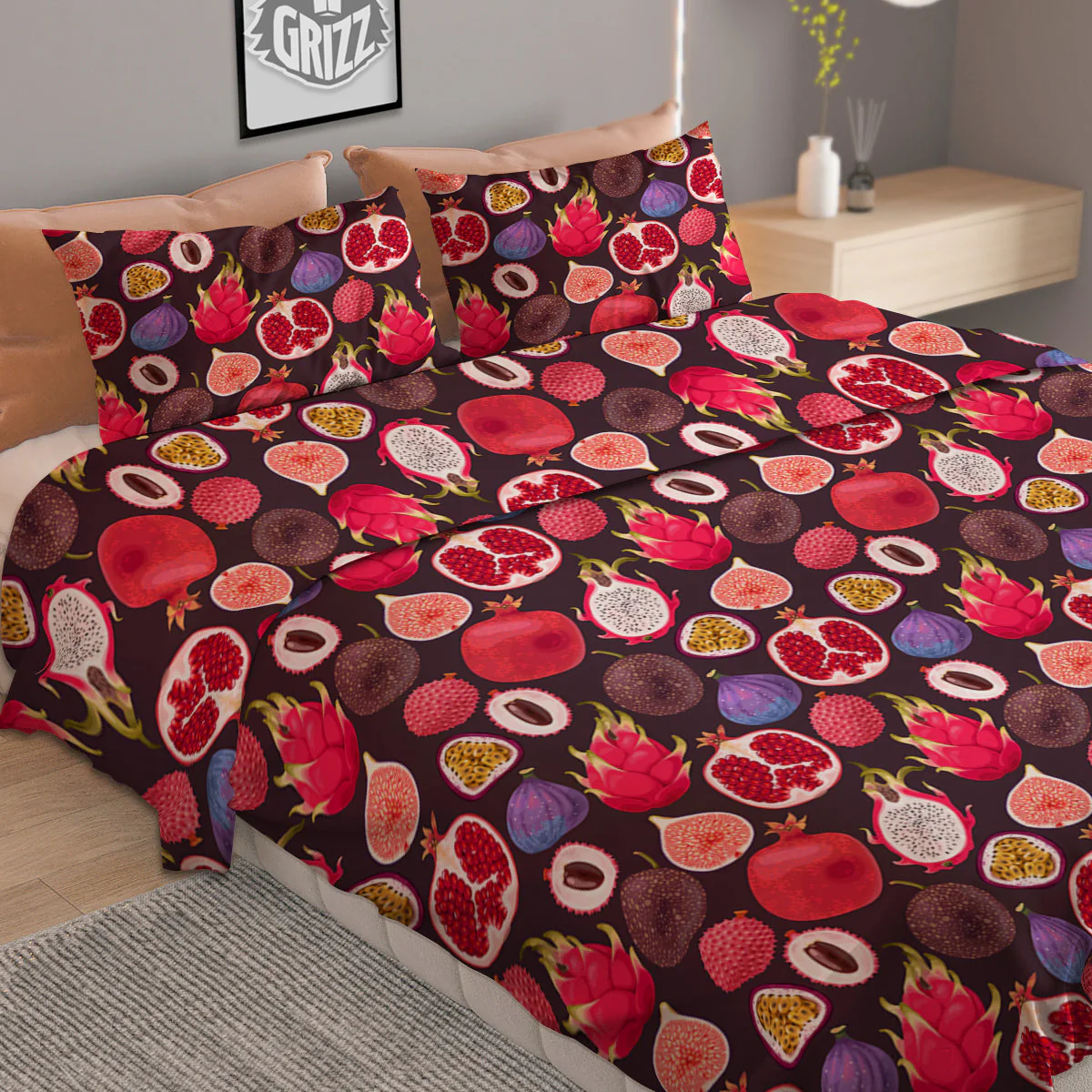 Friut Exotic Print Pattern Duvet Cover Bedding Set - Image 2