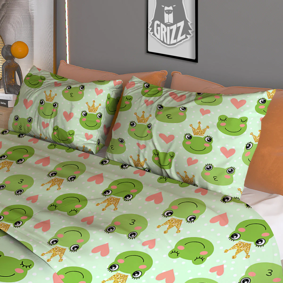 Frog Cute Print Pattern Duvet Cover Bedding Set - Image 3