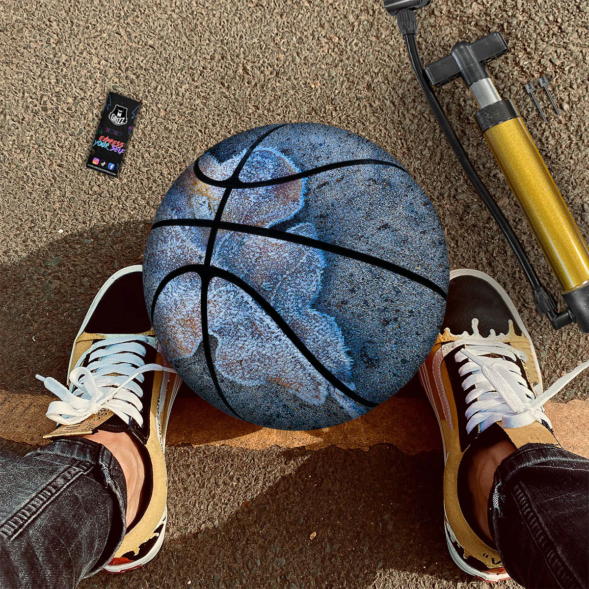 Frozen Leaf Oak Print Basketball - Image 2