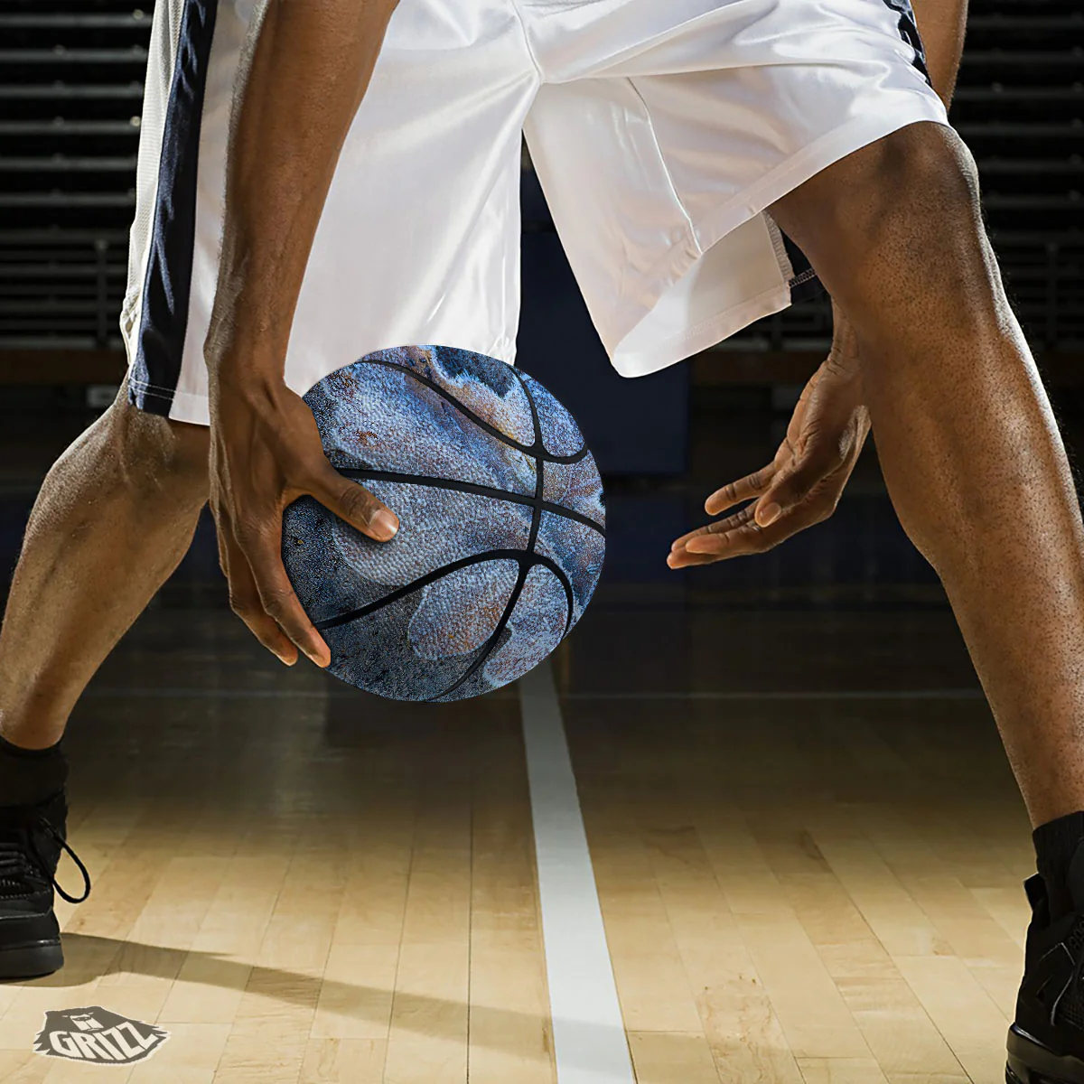 Frozen Leaf Oak Print Basketball - Image 3