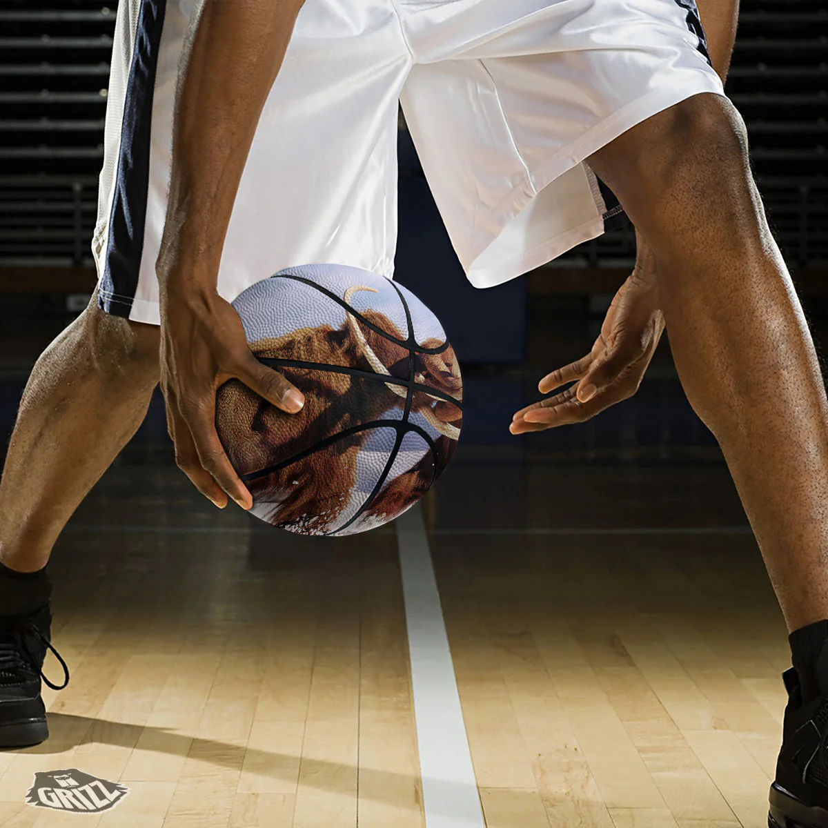 Frozen Mammoth Print Basketball - Image 3
