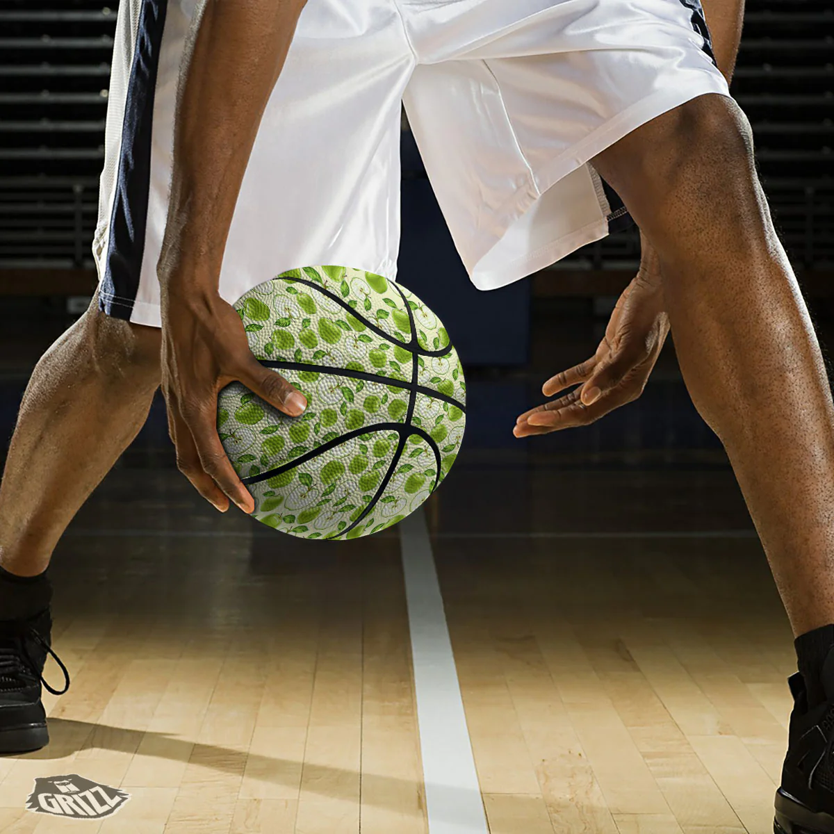 Fruit Green Apple Print Pattern Basketball - Image 3