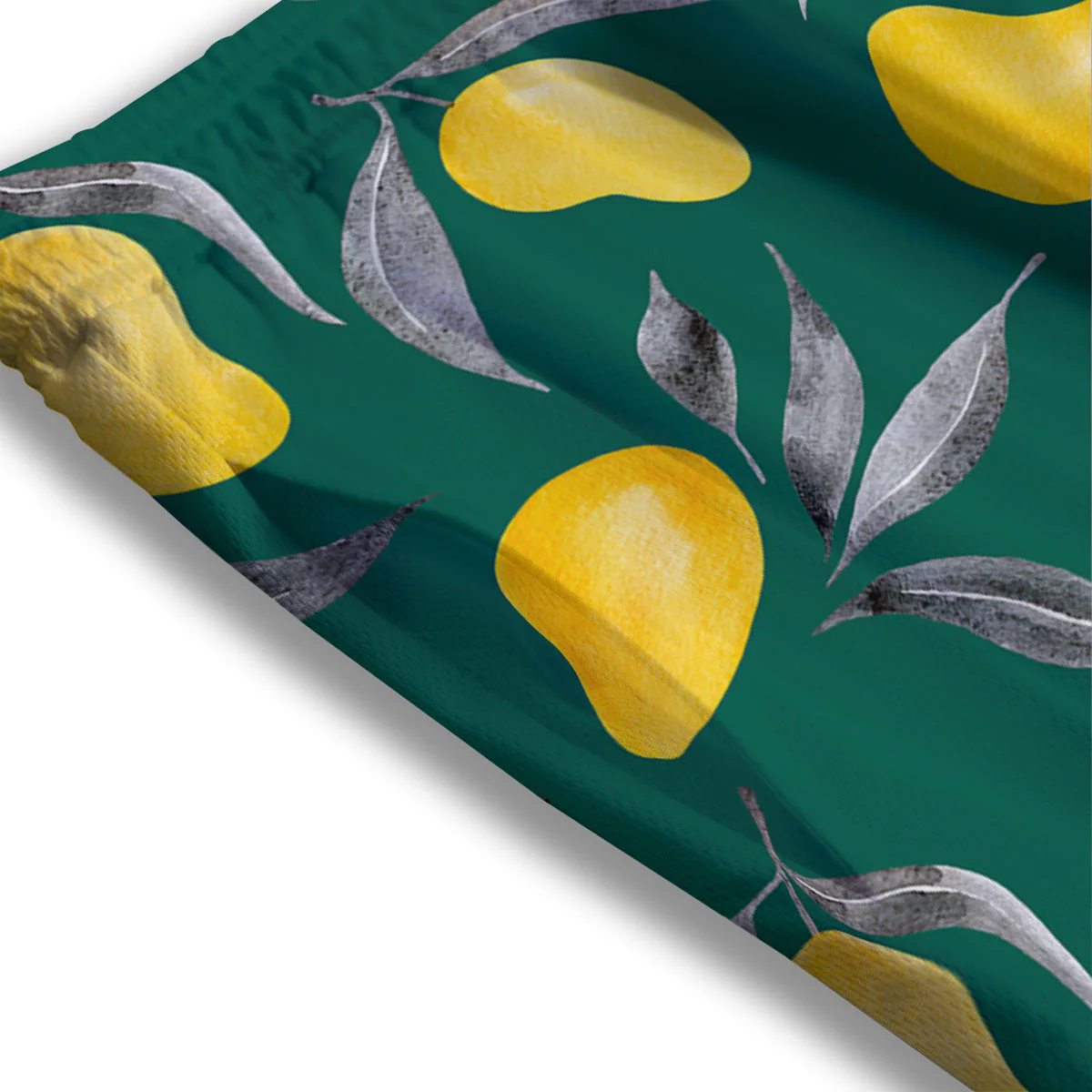 Fruit Mango Yellow Print Pattern Mesh Shorts - Image 3