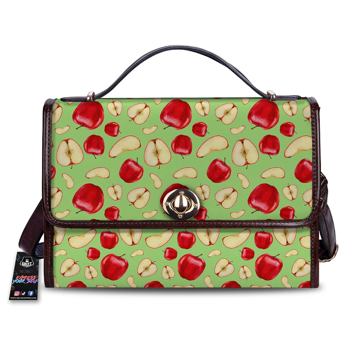 Fruit Red Apple Print Pattern Women's Satchel Bag