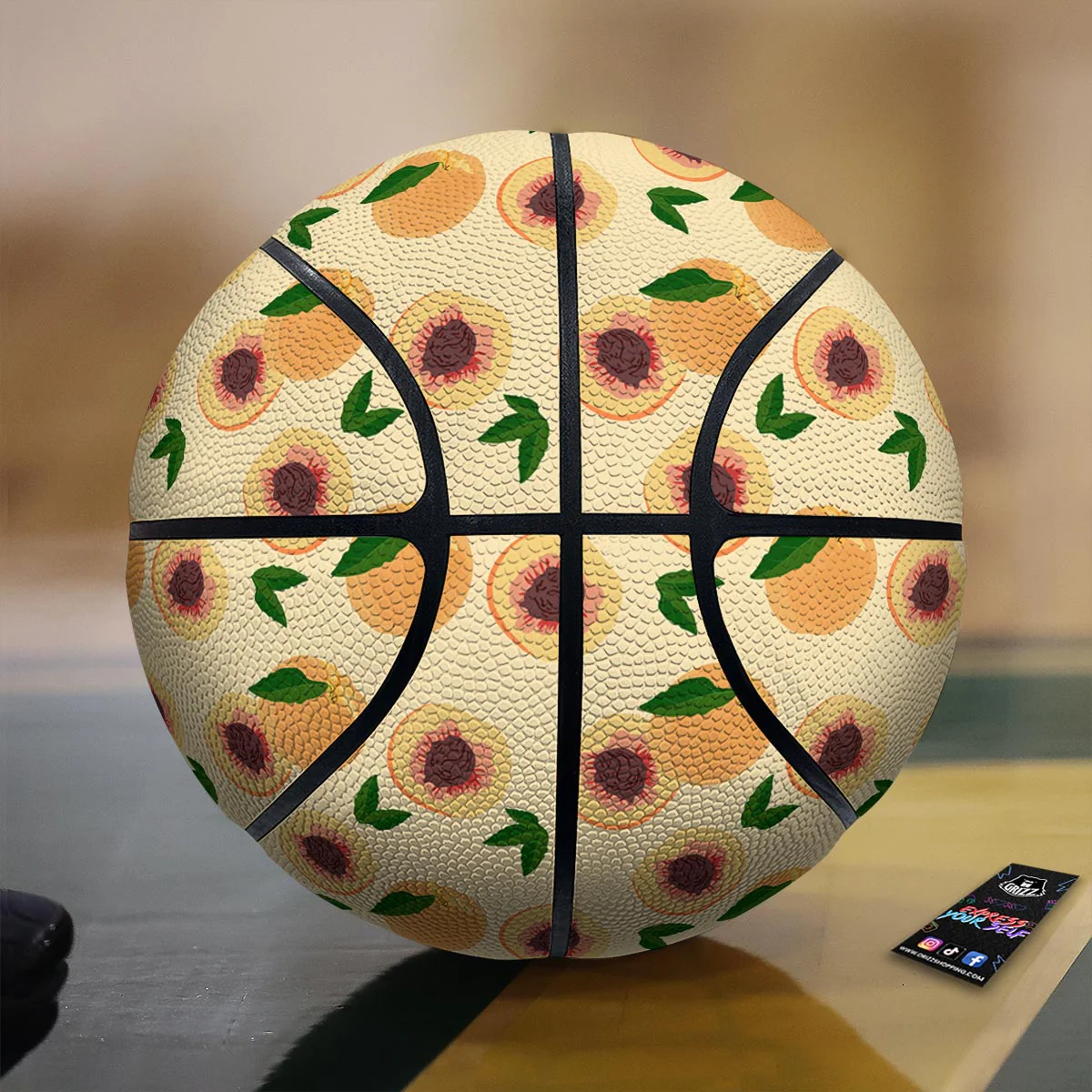 Fruit Ripe Apricot Print Pattern Basketball