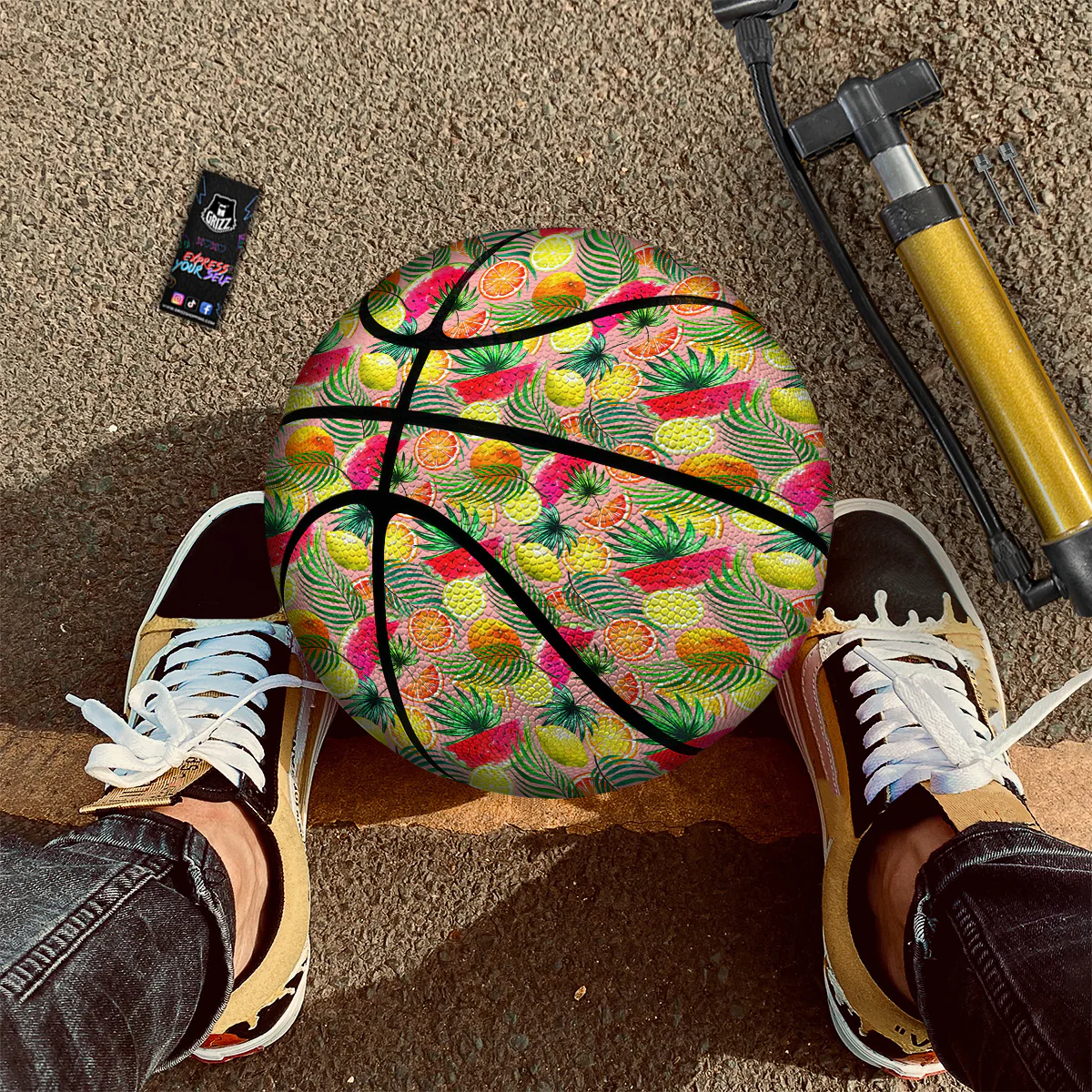 Fruits Cute Tropical Print Pattern Basketball - Image 2