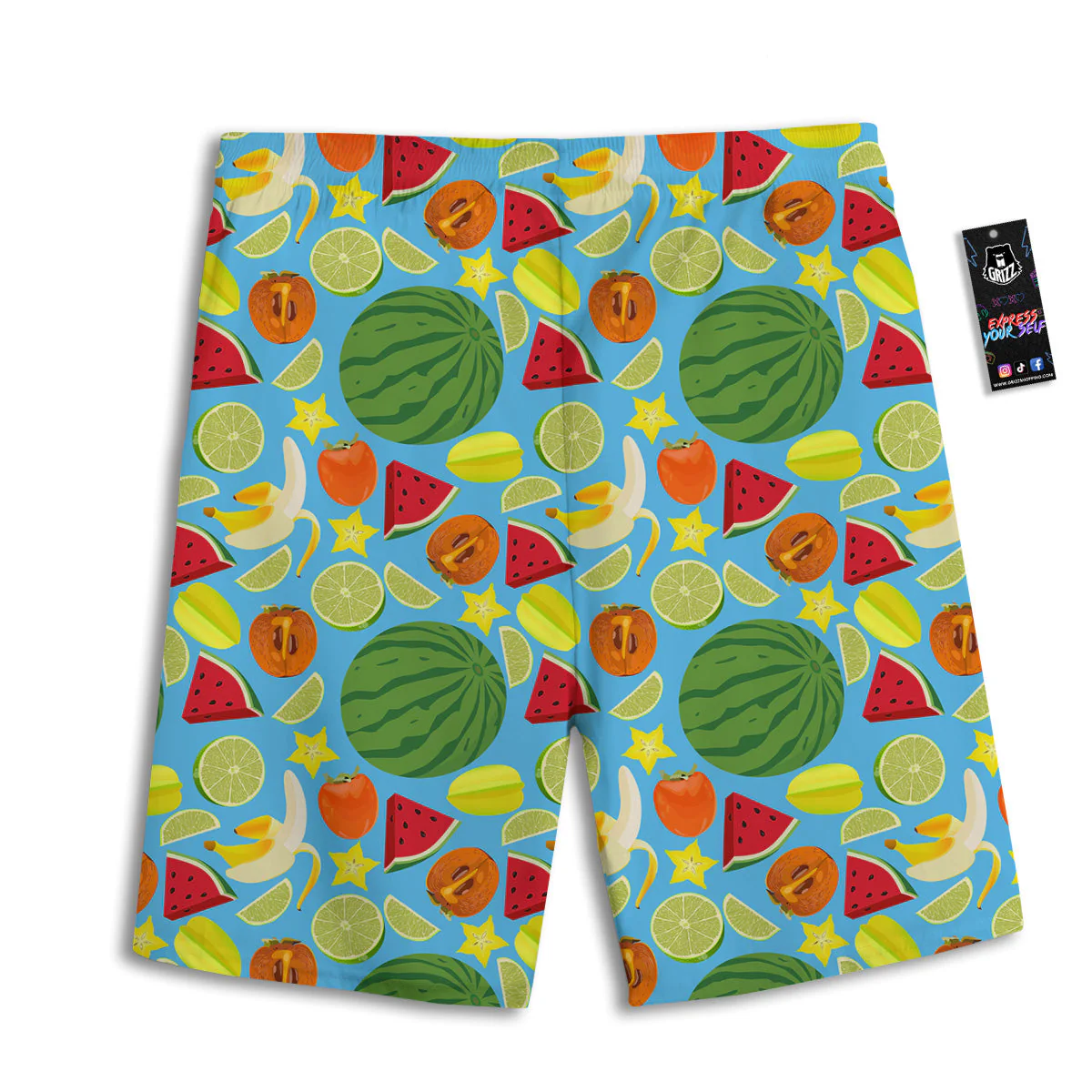 Fruits Depicting Print Pattern Men's Athletic Shorts - Image 2