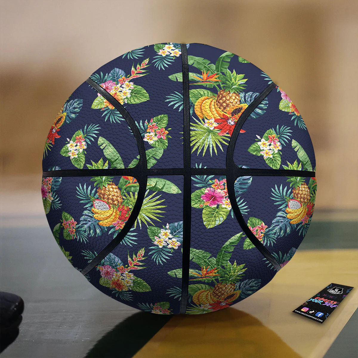 Fruits Tropical Vintage Print Pattern Basketball