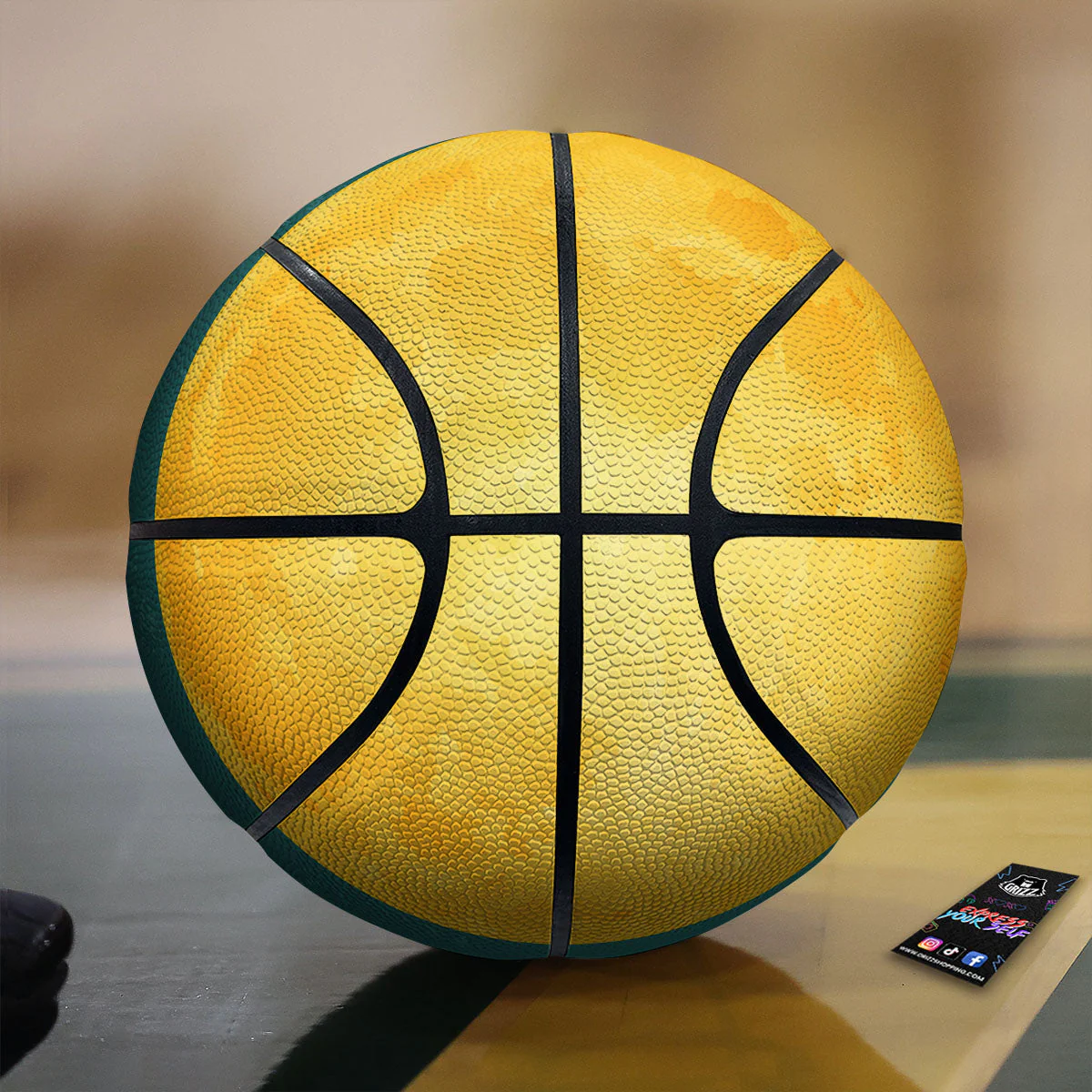 Full Moon Yellow Print Basketball