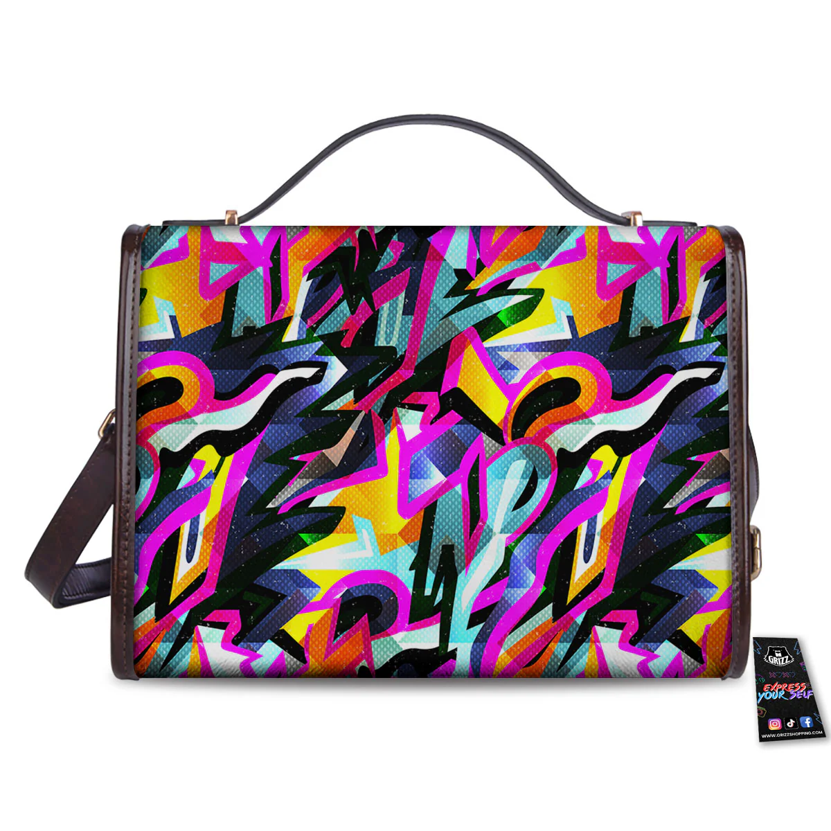 Funky Psychedelic Print Pattern Women's Satchel Bag - Image 2