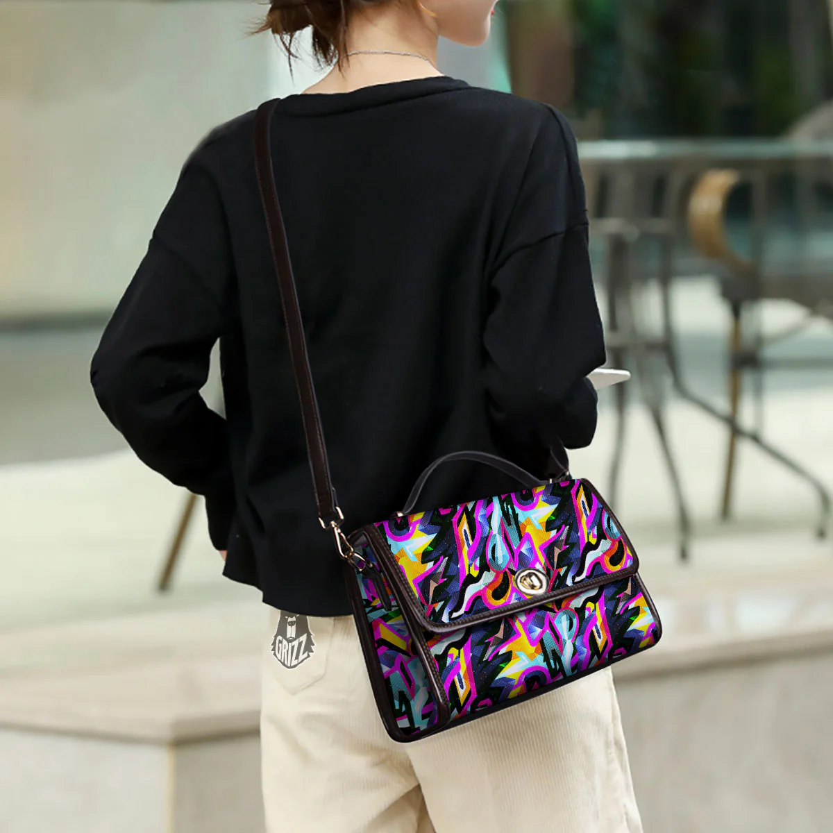 Funky Psychedelic Print Pattern Women's Satchel Bag - Image 3