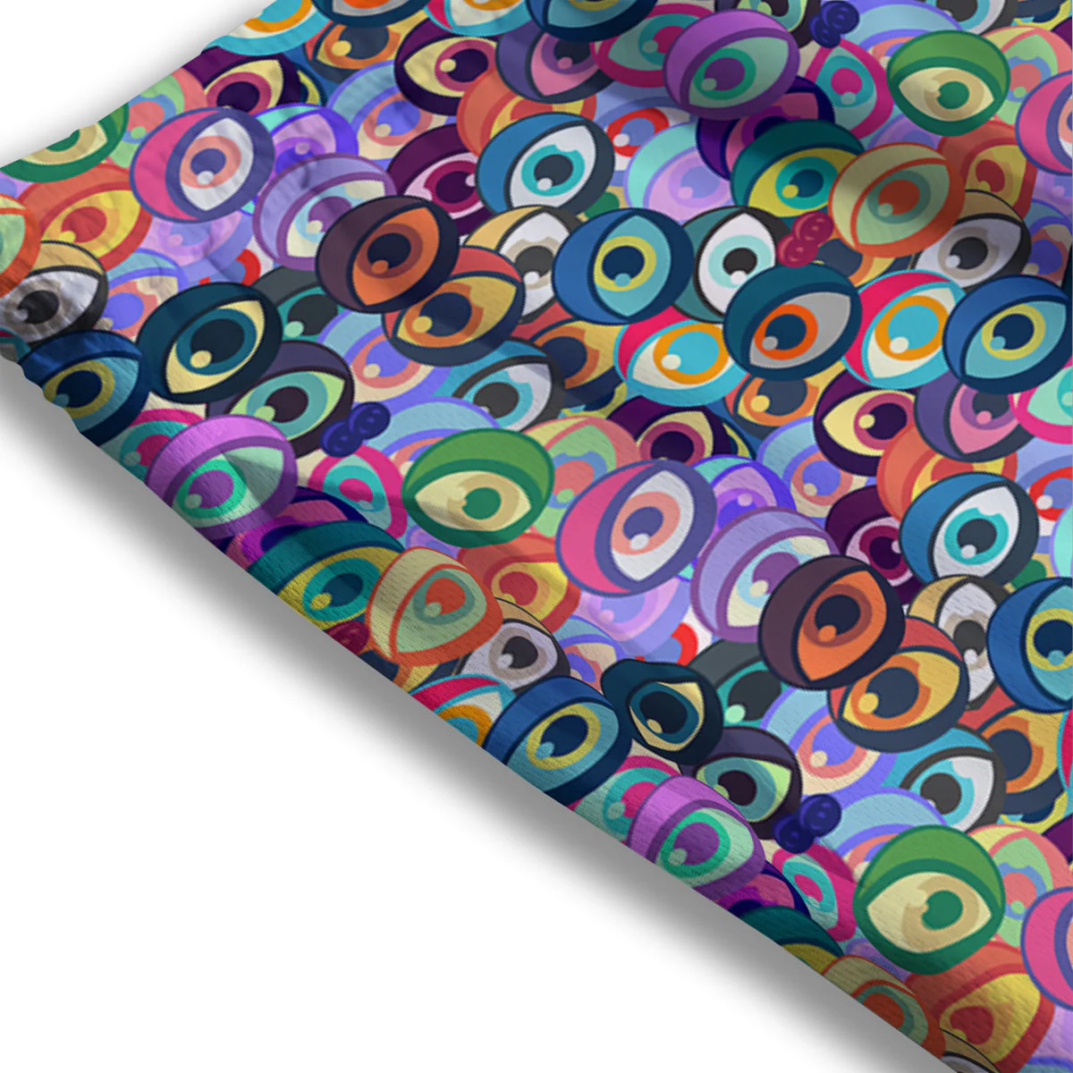 Funny Eyes Colorful Print Pattern Mesh Shorts - Image 3